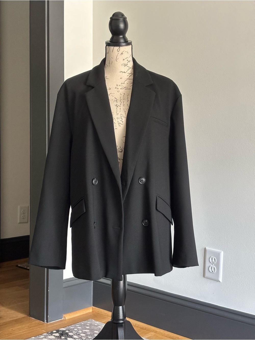 Reformation Black Double-Breasted Blazer